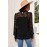 Black Lace Splicing Mock Neck Blouse